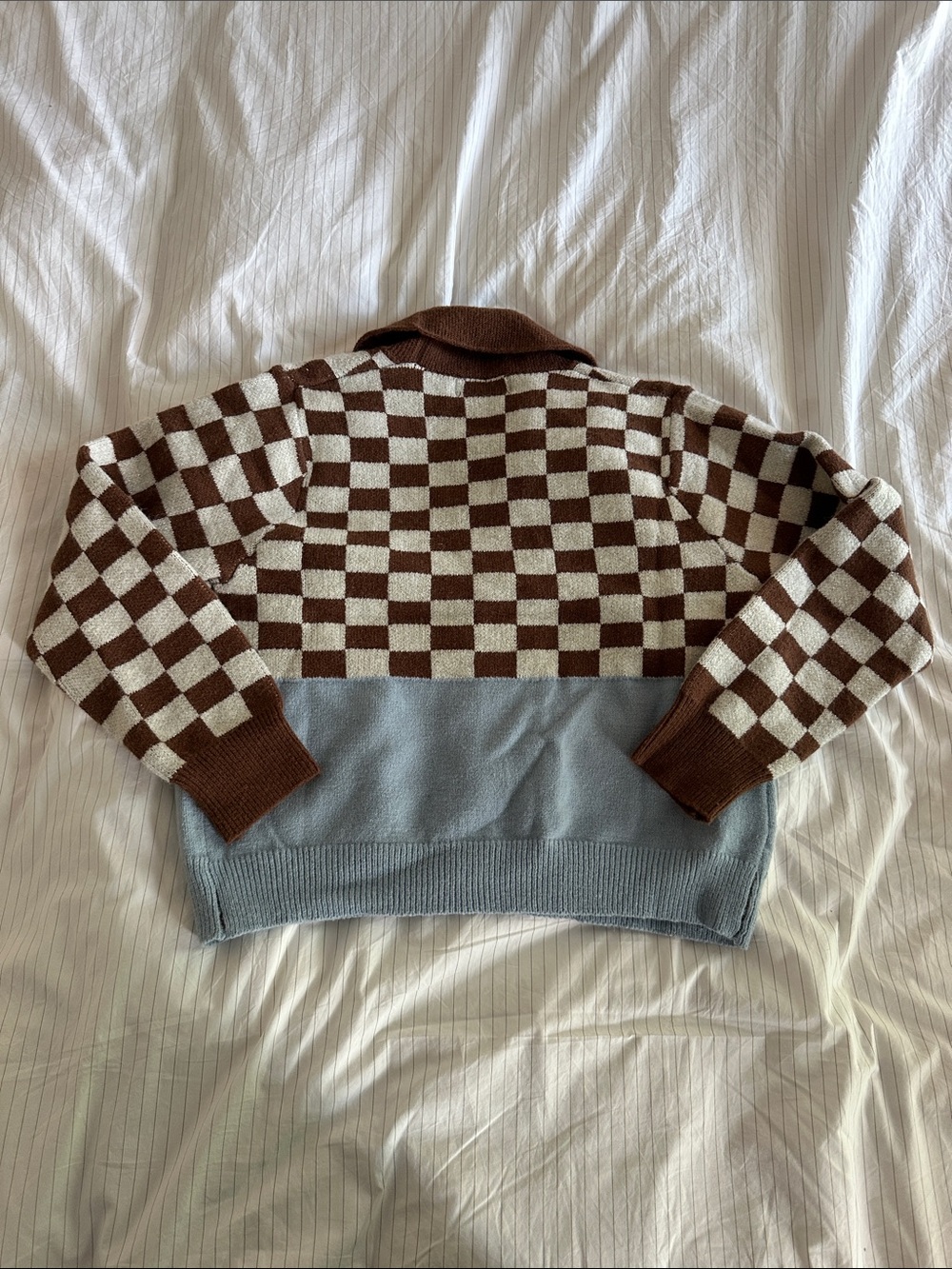 Cider - Checker Knit Button-Front Cardigan Sweater - M - Picture 4 of 4